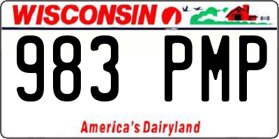 WI license plate 983PMP