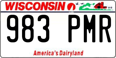 WI license plate 983PMR