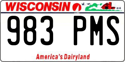 WI license plate 983PMS