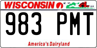 WI license plate 983PMT