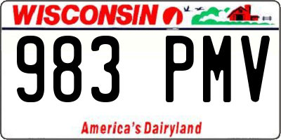 WI license plate 983PMV