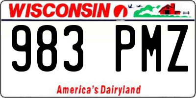 WI license plate 983PMZ