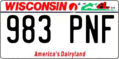 WI license plate 983PNF