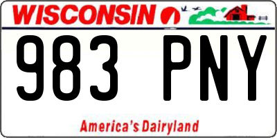 WI license plate 983PNY