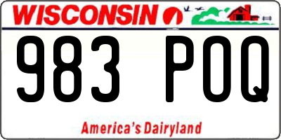 WI license plate 983POQ
