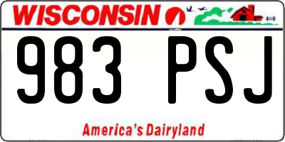WI license plate 983PSJ