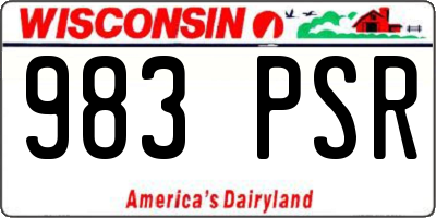 WI license plate 983PSR