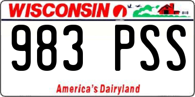 WI license plate 983PSS