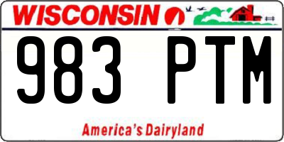 WI license plate 983PTM