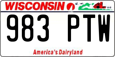 WI license plate 983PTW