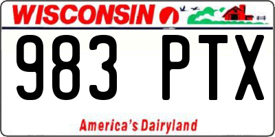 WI license plate 983PTX