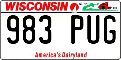 WI license plate 983PUG