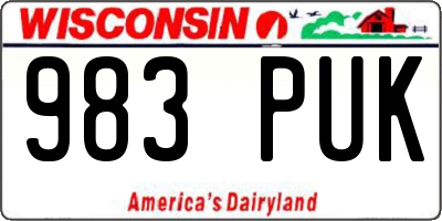 WI license plate 983PUK