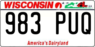 WI license plate 983PUQ