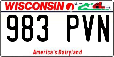 WI license plate 983PVN