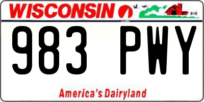 WI license plate 983PWY