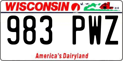 WI license plate 983PWZ