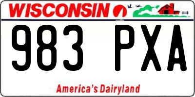 WI license plate 983PXA