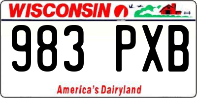 WI license plate 983PXB