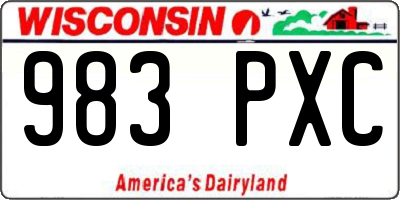 WI license plate 983PXC