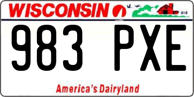 WI license plate 983PXE