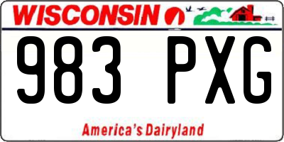 WI license plate 983PXG