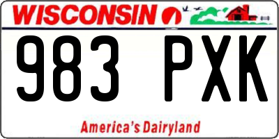 WI license plate 983PXK