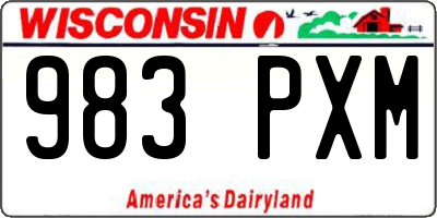 WI license plate 983PXM
