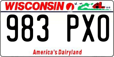 WI license plate 983PXO
