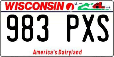 WI license plate 983PXS