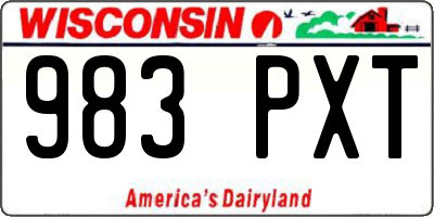 WI license plate 983PXT