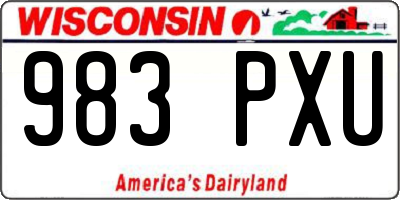 WI license plate 983PXU