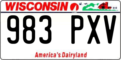 WI license plate 983PXV