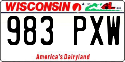 WI license plate 983PXW