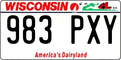 WI license plate 983PXY