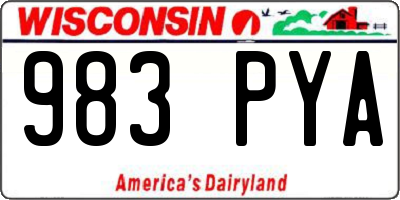 WI license plate 983PYA