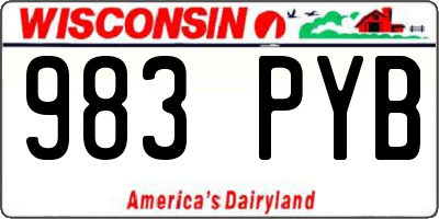 WI license plate 983PYB