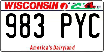 WI license plate 983PYC