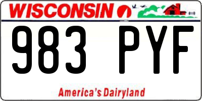 WI license plate 983PYF