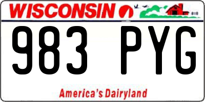 WI license plate 983PYG