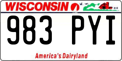 WI license plate 983PYI