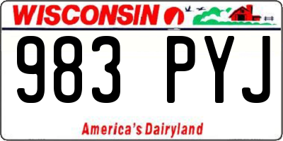 WI license plate 983PYJ