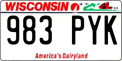 WI license plate 983PYK