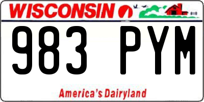 WI license plate 983PYM