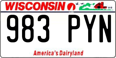 WI license plate 983PYN