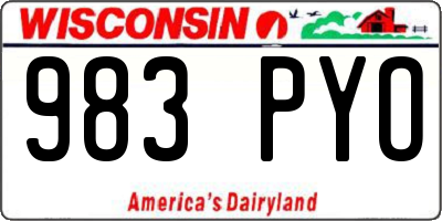 WI license plate 983PYO