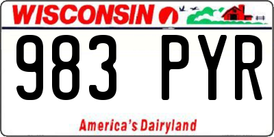 WI license plate 983PYR