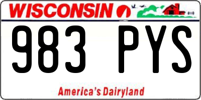 WI license plate 983PYS