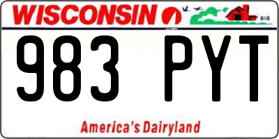 WI license plate 983PYT
