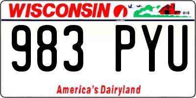 WI license plate 983PYU